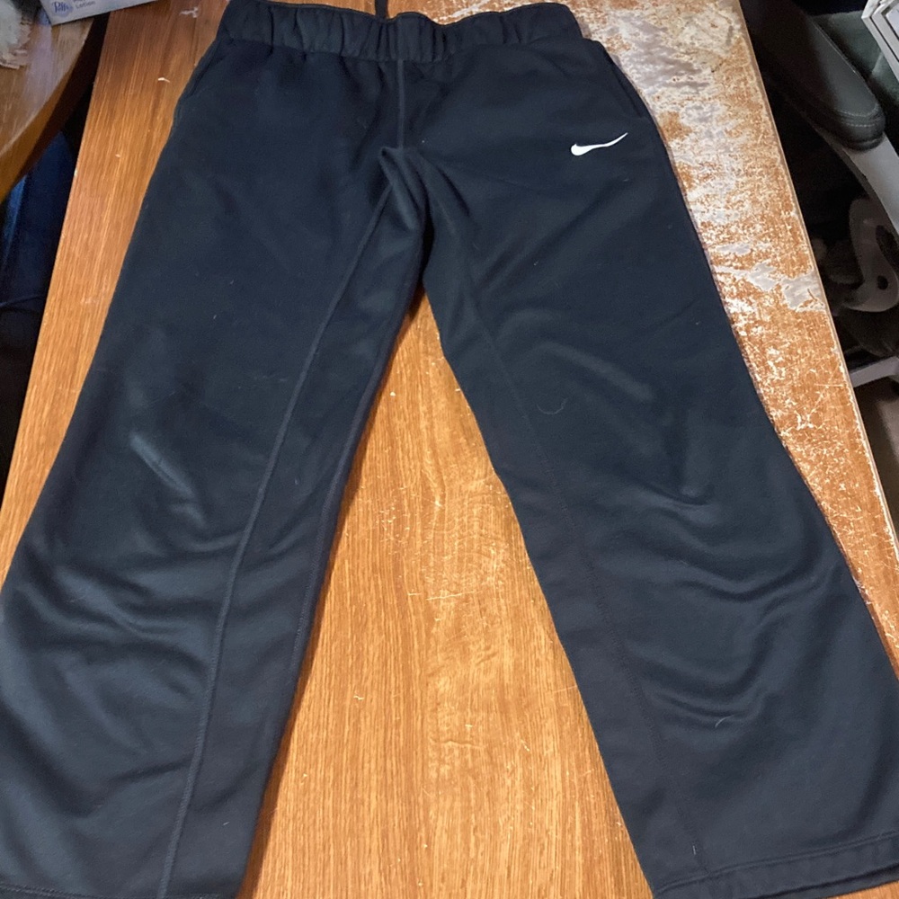 Nike Kids Black Sweatpants with White Logo